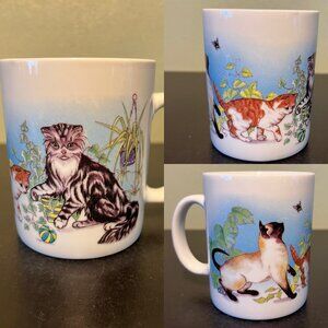 Cats, Kittens, Plants, and Butterflies Ceramic Mug ~ Siamese Cat ~ Monstera